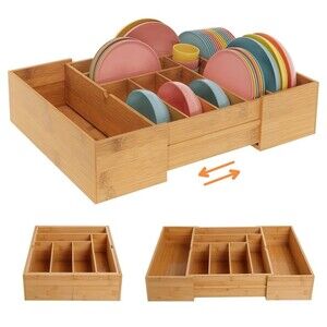 Kitchen Drawer Organizer Silverware Utensils Tools Tray Holder 3.5” H Expandable
